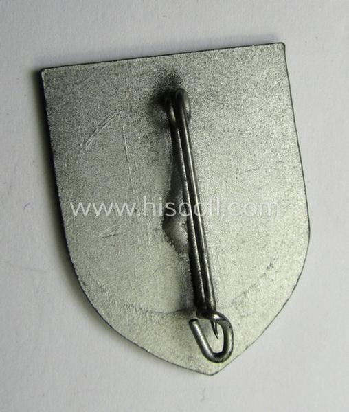 Attractive - and actually quite scarcely encountered! - WH (Heeres) so-called: 'Truppen-Traditionsabzeichen des 215. Infanterie Division' as executed in greyish-coloured zinc-based metal (ie. 'Feinzink')