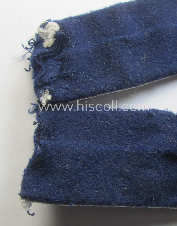 Superb - and scarcely found! - example of a WH (LW) cuff-title ie. armband (ie. 'Ärmelstreifen') entitled: 'General Göring' (being a hand-embroidered officers'- (ie. NCO-) pattern example that comes in a truly worn and/or tunic-removed, conditio...