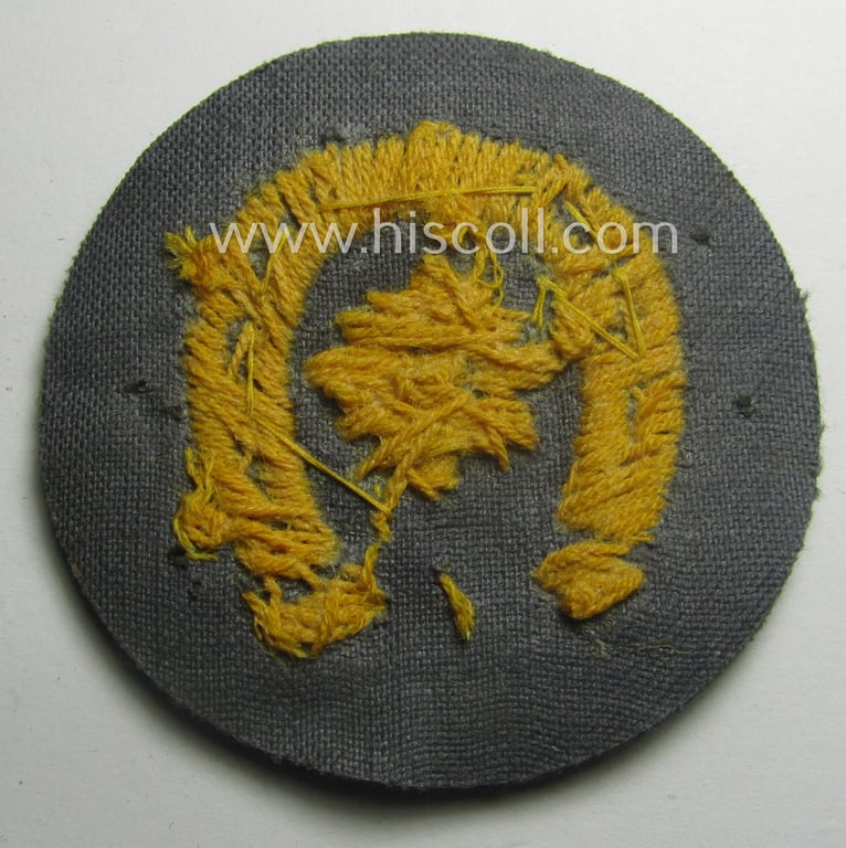 Superb, WH (Heeres) so-called: trade- and/or special-career arm-insignia (ie. 'Laufbahn- o. Tätigkeitsabzeichen') as was intended for an army: 'Gepr. Hufbeschlagmeister' (or: farrier) being a neatly hand-embroidered variant