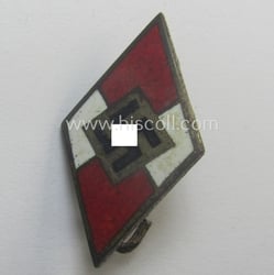 HJ (ie. 'Hitlerjugend') enamelled lapel-pin (ie.: 'Raute') being...