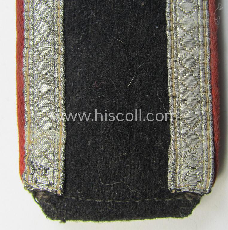 Superb - albeit regrettably single - Waffen-SS, NCO-type, mid- (ie. later-) war-period shoulderstrap (as was specifically used on the black-coloured 'wrap-around'-tunics) as was intended for usage by an: 'Unterscharführer der SS-Panzer-Truppen'