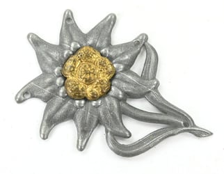 German WH Edelweiss Cap Badge