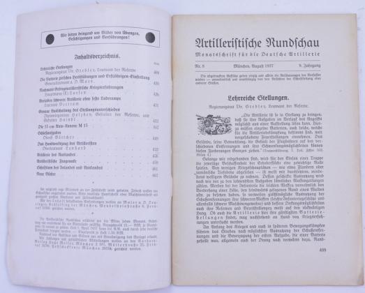 German WH Magazine 'Artilleristische Rundschau' 1937