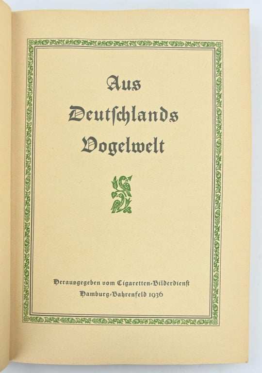 German Third Reich CigaretAlbum 'Aus Deutschlands Vogelwelt'