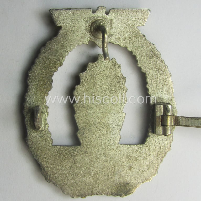 WH (Kriegsmarine) 'Kriegsabzeichen für Minensuch-, U-Boot-Jagd und Sicherungs-Verbände' (being a very detailed but non-marked example as produced by the 'Wilh. Deumer'-company)