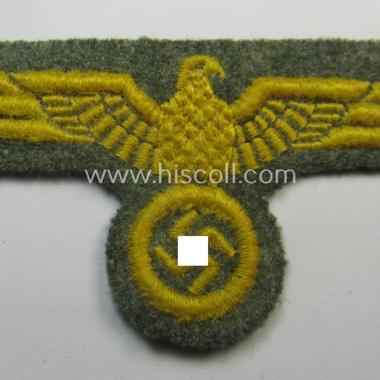 WH (Kriegsmarine) breast-eagle (ie. 'Brustadler für Mannschaften u. Uffz. der Kriegsmarine o. Küstenartillerie') being a 'standard-pattern'- and neatly machine-embroidered example that comes in a never used- ie. still 'virtually mint', condition