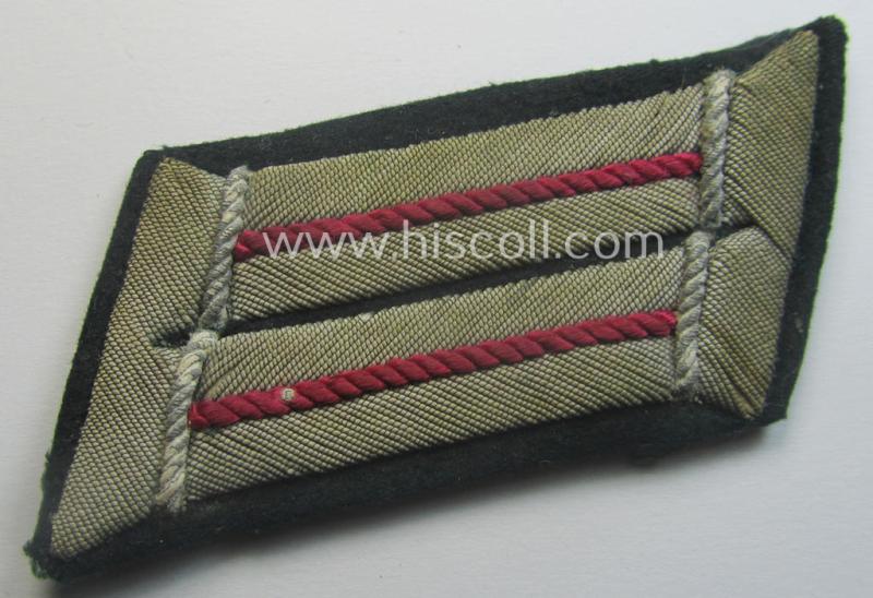 Pair of WH (Heeres) (later-war-pattern) officers'-type collar-tabs (ie. 'Kragenspiegel für Offiziere') as intended for an officer serving within the: 'Veterinär-Truppen o. Generalsstab'