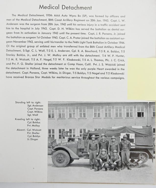 US WW2 Grouping of Captain Donald H. Wilkins, Divisional Dental Sorgeon 2nd Armored Division