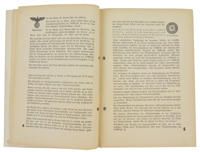 German NSDAP Booklet 1939