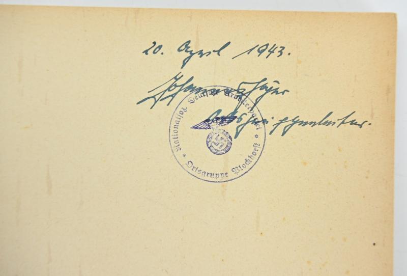 German 'Ich Kämpfe' book 1943 NSDAP Ortsgruppe Signed