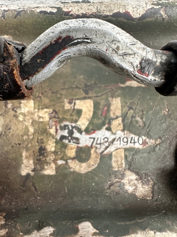 WW2 German Alu.Mg34 Camo "Waffenmst. Werkzeug" box 1940