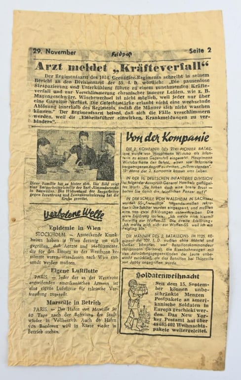 Allied WW2 Droppingsflyer 'Feldpost'
