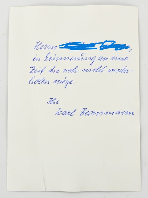Signature of Waffen-SS Member 'Karl Brommann'