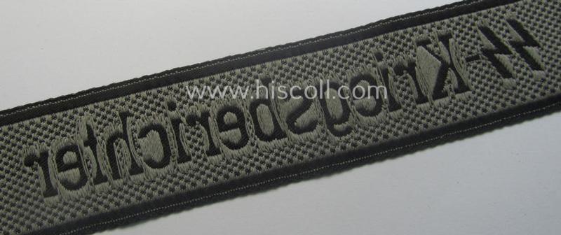 Full-length - and hardly- ie. never used! - 'BeVo'-woven Waffen-SS cuff-title: 'SS-Kriegsberichter'