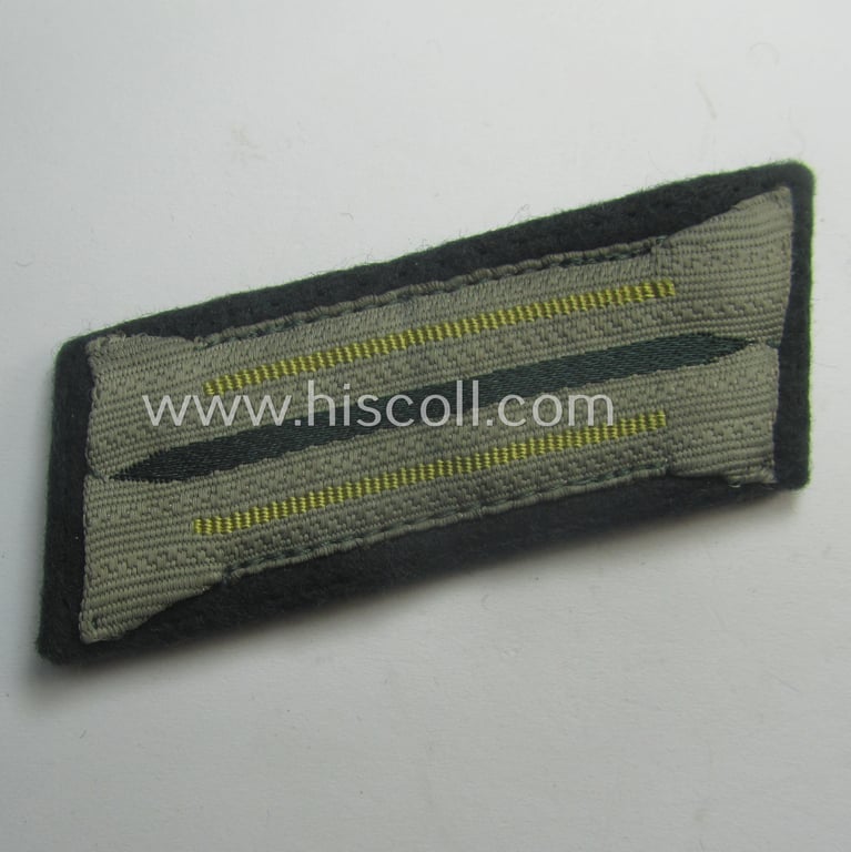 Fully matching pair of pre- (ie. early-war-) period WH (Heeres) 'M36' (ie. 'M40'-) type collar-patches (ie. 'Einheitskragenspiegel') as piped in the bright-yellow-coloured branchcolour as intended for usage by a: 'Soldat der Nachrichten-Trpn.'