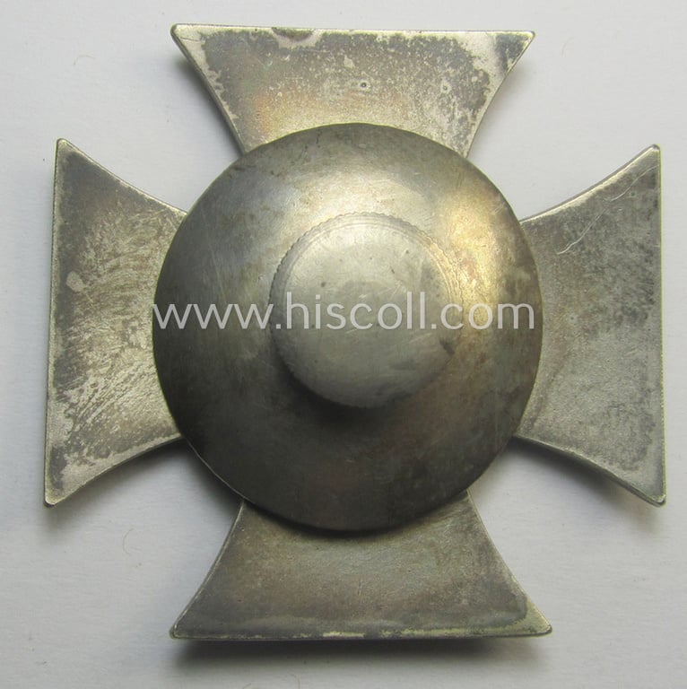 WWI-period Iron Cross 1st class (or: 'EK 1. Klasse') being a typical non-maker-marked example (by the 'C.E. Juncker'-company!) that comes mounted onto its (unusual!) and functional 'screw-back'- (ie. 'an der Schraube'-) set-up