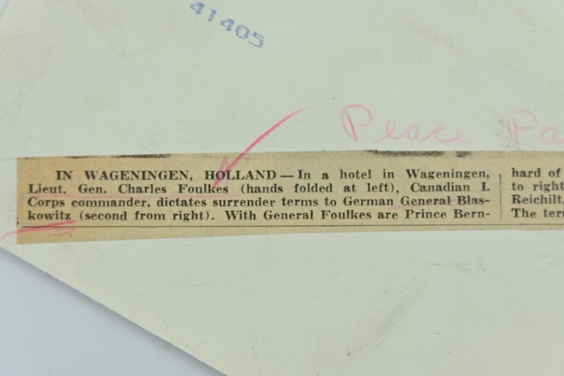 Allied WW2 Press Photo 'German Surrender in Holland'