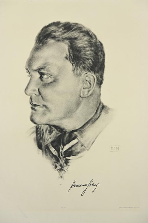 German Portrait Print/Litho of Reichsmarshall Hermann Göring by K.J.Böhringer