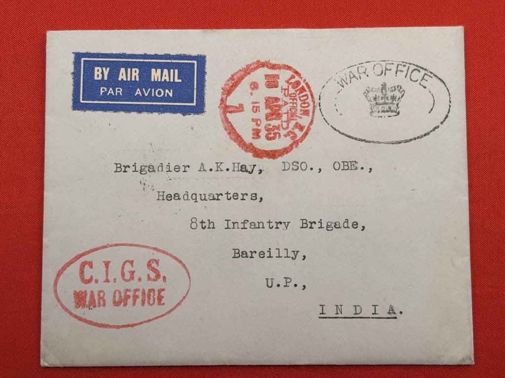 AUTHENTIC LETTERS FROM FIELD MARSHALL MONTGOMERY OF ALAMEIN TO GEN A.K.HAY, ECT.