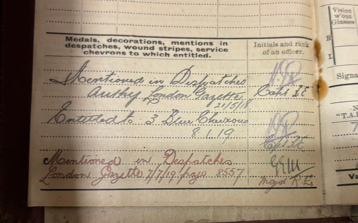 Paybook and Documents WO1 Warren Royal Engineers