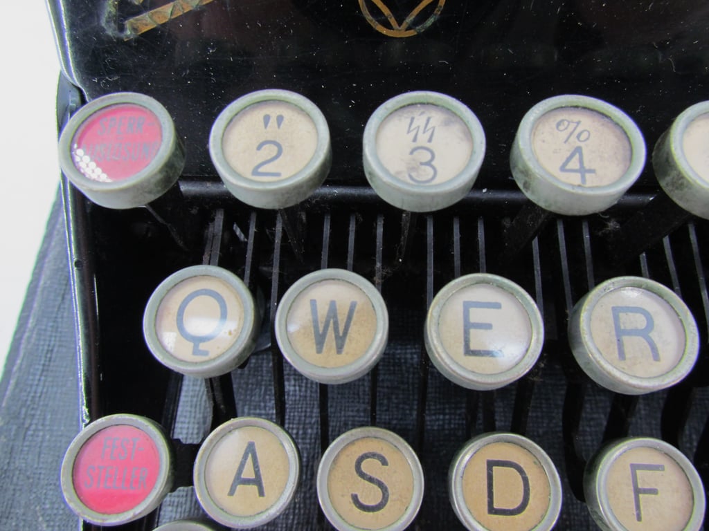 WWII Rheinmetall Typewriter with SS Key Complete with Case