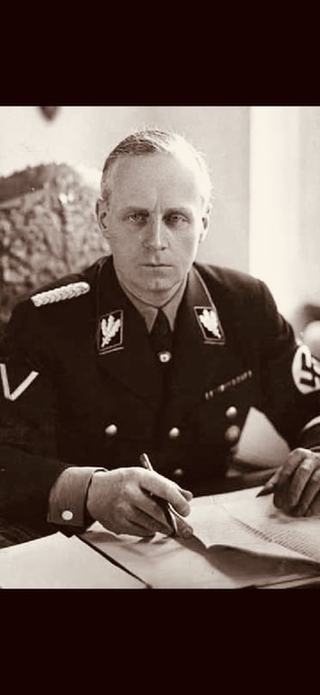 AUTHENTIC GERMAN WW2 INK SIGNATURE OF NAZI MINISTER JOACHIN VON RIBBENTROP.