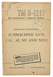 US WW2 Technical Manual Grease Gun TM 9-1217