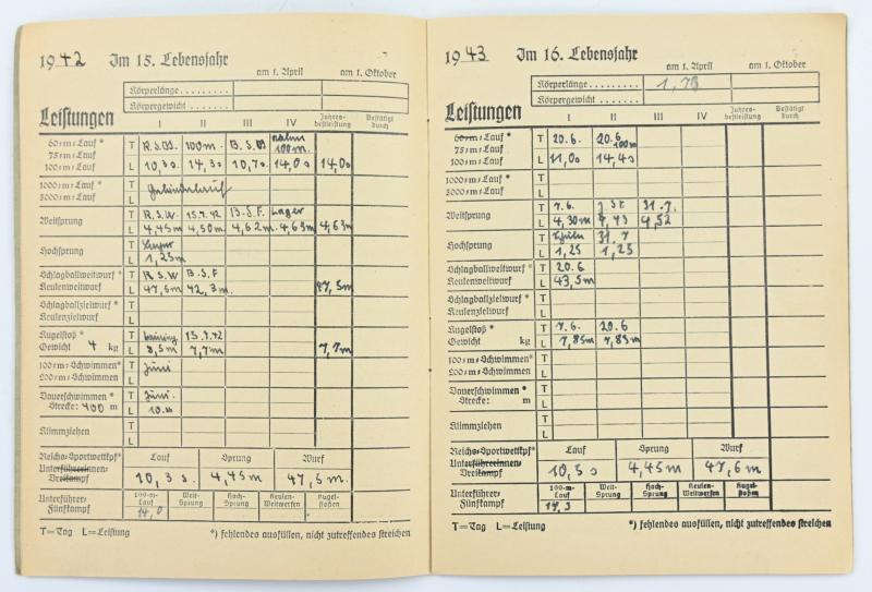 German Hitler Youth Sports Notebook