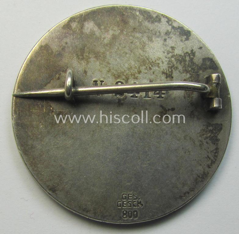 Superb - and actually rarely encountered! - so-called: N.S.S. (ie. 'Nationalsocialistische Schwesternschaft') membership-badge as executed in genuine '800'-marked genuine-silver as was specifically intended for: 'Lernschwester und Anwärterinnen...