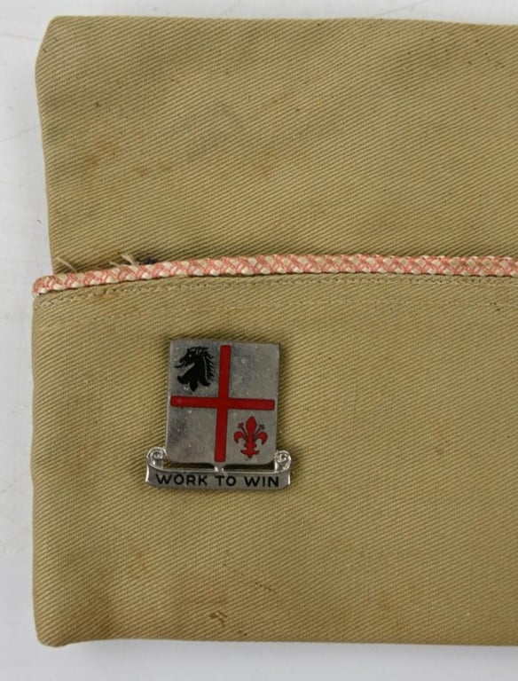 US WW2 Garrison Cap with Sweatheart Pillow Cover 835th Engineer Battalion
