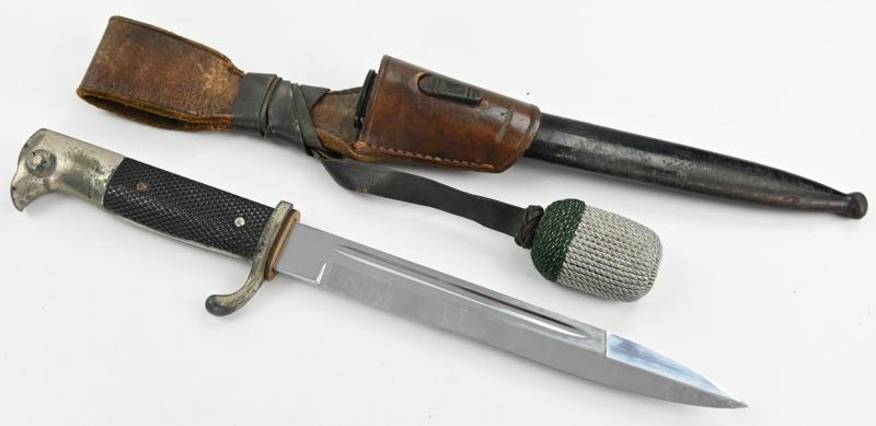 German WH Short K98 Parade Dress Bayonet with Frog and Portopee