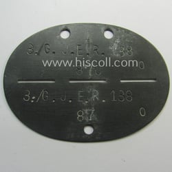 Zinc-based, WH (Heeres) 'Gebirgsjäger'-related ID-disc bearing the clearly...
