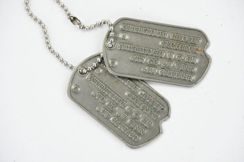 US WW2 Dog-Tag Set Victor Dimitrenko
