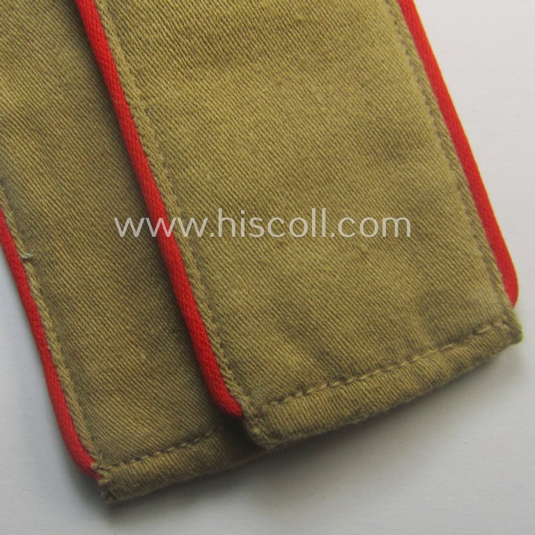 Pair of WH (Luftwaffe) 'tropical-styled', EM-type shoulderstraps: 'Soldat der Flak-Artillerie-Trpn.' (that comes with its accompanying pair of tropical LW-tunic-buttons)