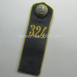 Single bright-yellow-piped, so-called: 'Nachrichten-HJ'- (ie. signals'-'HJ'-) shoulderstrap as...