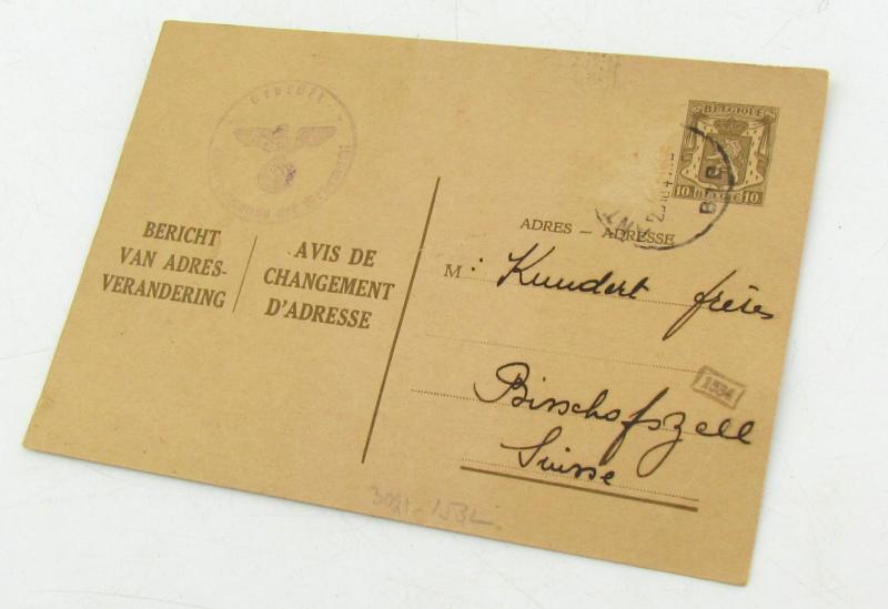 Belgian message of change of address