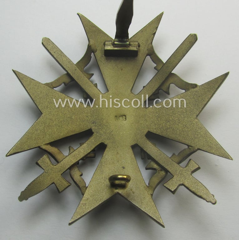 Stunning - just moderately worn but nevertheless fairly rarely encountered! - 'Spanienkreuz mit Schwerten in Bronze' being a clearly maker- (ie. 'L/13'-) marked example that was produced by the maker (ie. 'Hersteller') 'Paul Meybauer'