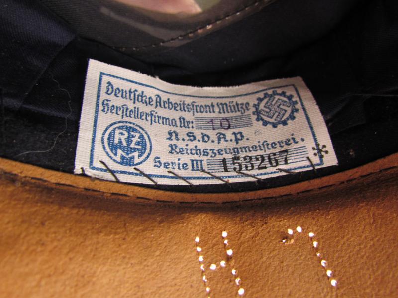 DAF Werkschar Leader's Visor Cap