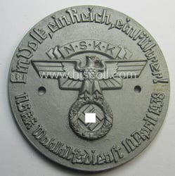 Greyish-silver-coloured- and 'molded'-resin-based, N.S.K.K.- (ie. 'National Socialistisches Kraftfahr...