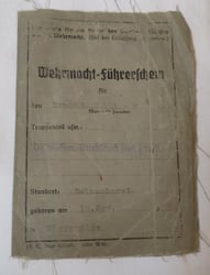 Wehrmacht - Führerschein issued to a Luftwaffe (Fallschirmjager)...