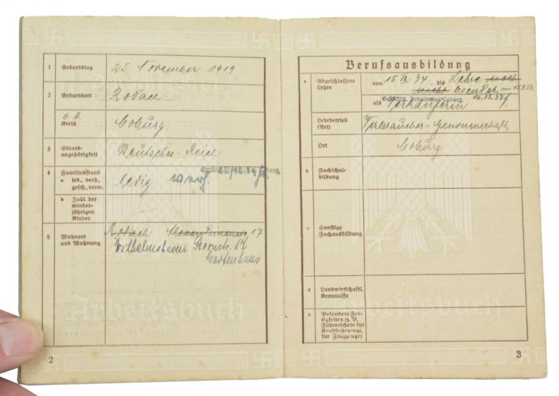 German Third Reich Workers Pass
