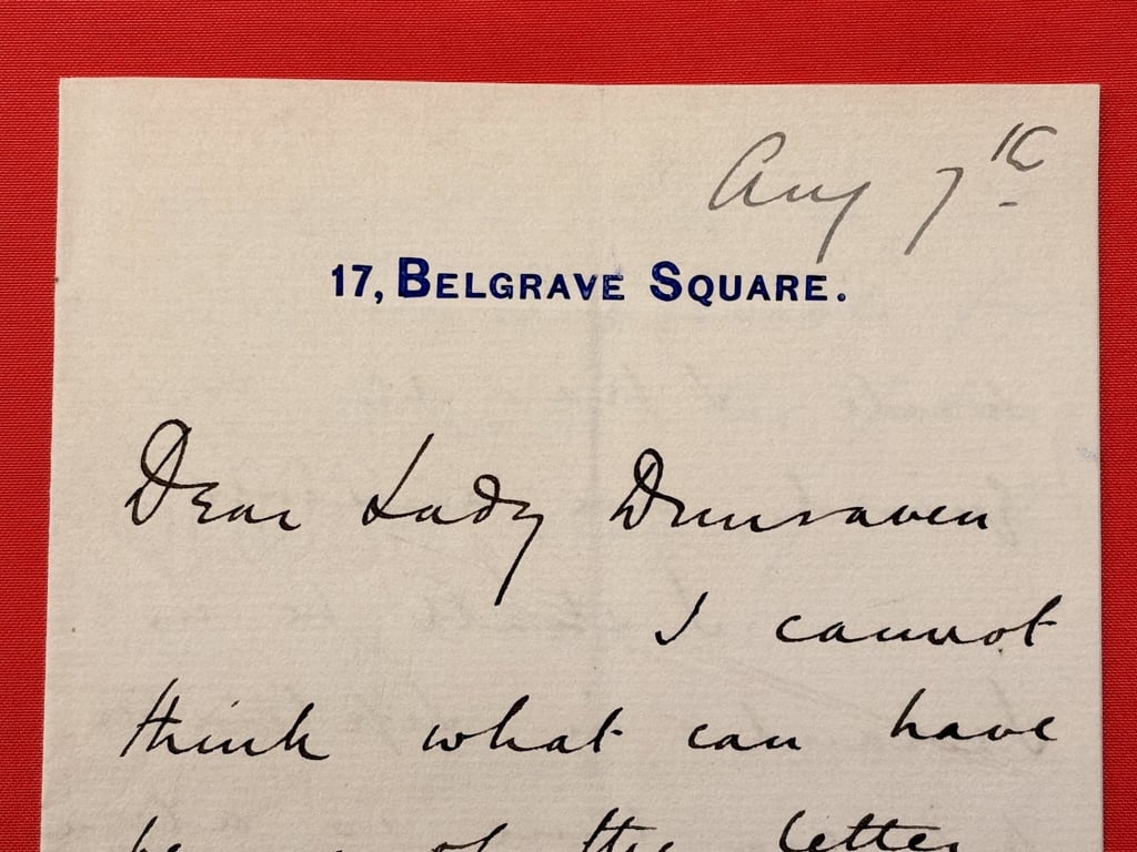 RARE DOUBLE INK SIGNED LETTER & ENVELOPE, BRITISH FIELD MARSHAL LORD KITCHENER 1910.