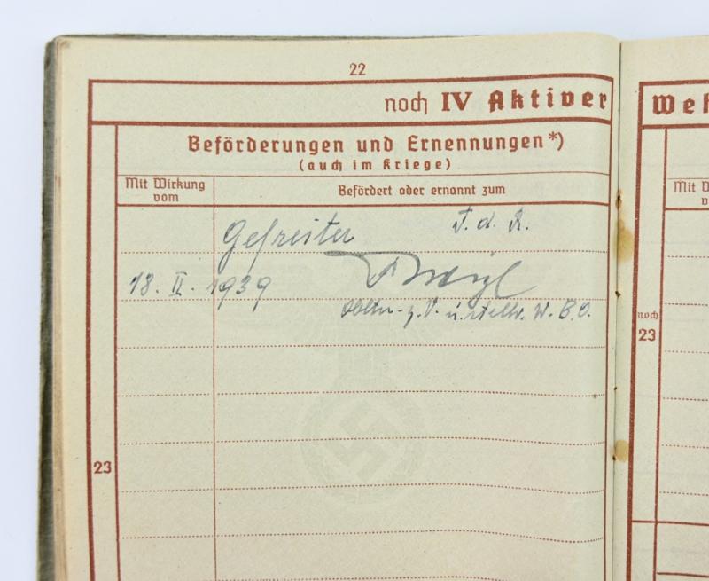 German WH Wehrpass Robert Meier KIA Wolchow
