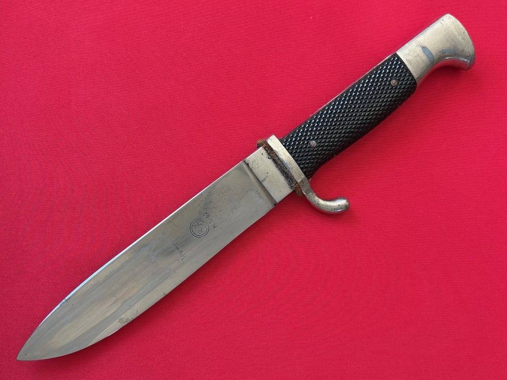 WW2 GERMAN HITLER YOUTH KNIFE, RZM STAMPED 1938 M7/62 Friedrich Plucker Jr of Solingen-Grafrath.