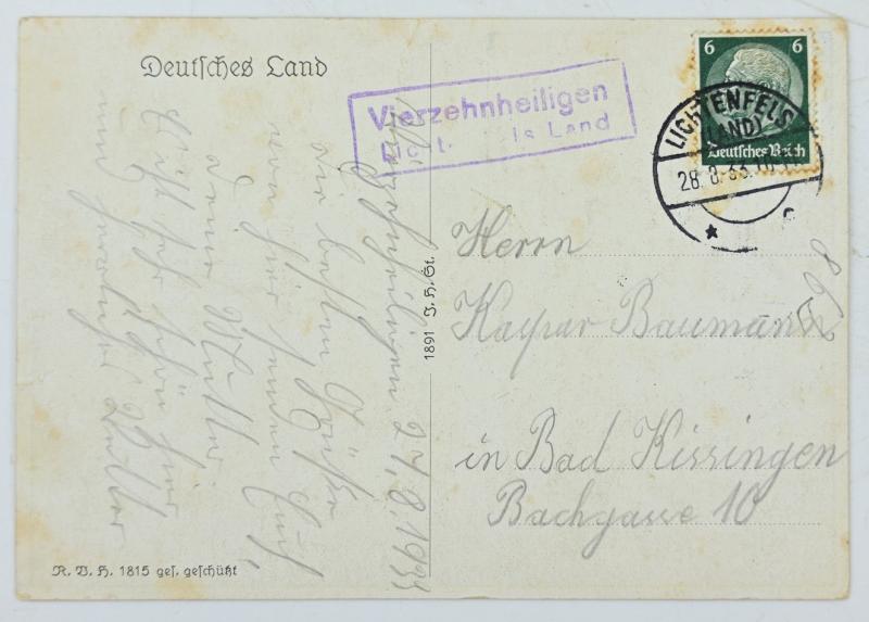 German Third Reich Postcard 'Staffelberg'