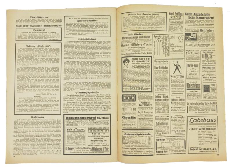 German Reichsmarine Magazine 1930