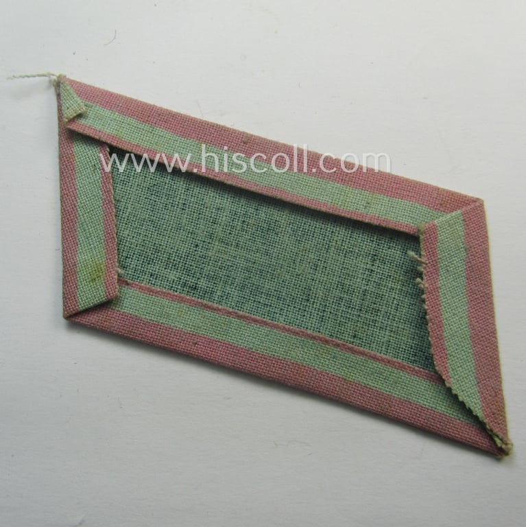 Regrettably single, entirely printed EM-pattern 'Ostvölker'-collar-tab as intended for a: 'Georgischer'- (ie. Georgian-) volunteer within the 'Deutsche Wehrmacht' (ie. 'Soldat' within the: 'Georgisches Legion')