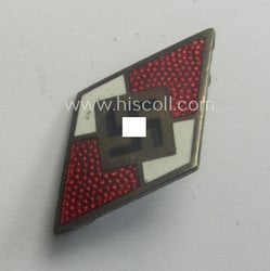 HJ (ie. 'Hitlerjugend') enamelled lapel-pin (ie.: 'Raute') with...