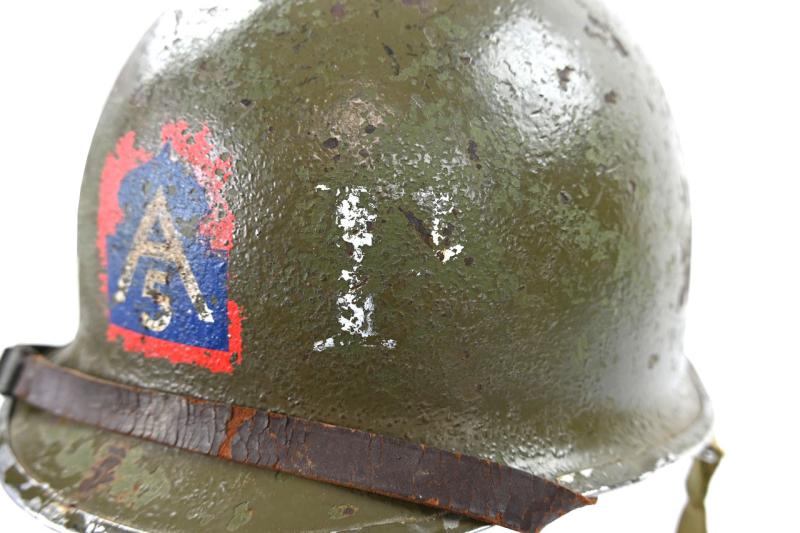 USN WW2 M1 5th Army Shore Patrol Helmet