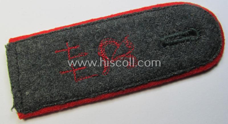 Attractive - albeit regrettably single! - early- (ie. pre-) war-period WH (Heeres) 'M36'- (ie. 'M40'-) pattern (rounded-style) 'cyphered', EM-type shoulderstrap as was intended for a: 'Soldat u. Mitglied des Art.-Beobachtungs-Abteilungs 44'